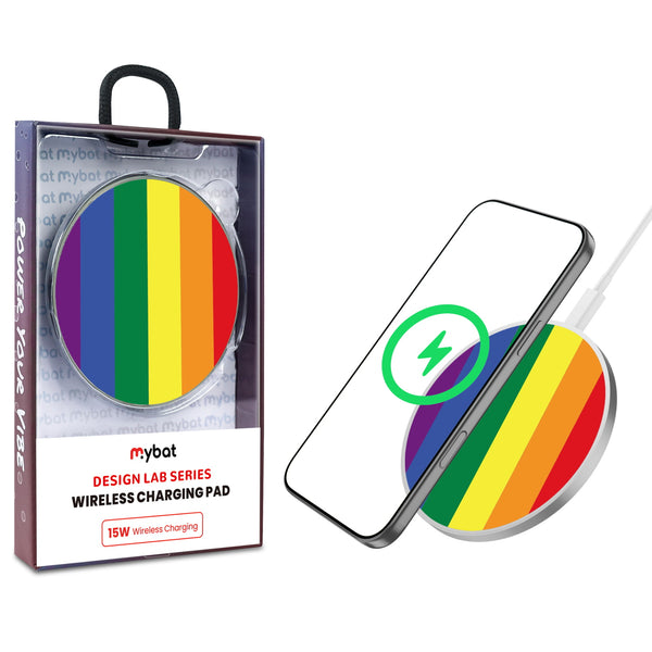 MyBat Design Lab Series Wireless Charging Pad - Silver - Rainbow Stripes - MCGWIRC22SL-459-1.jpg