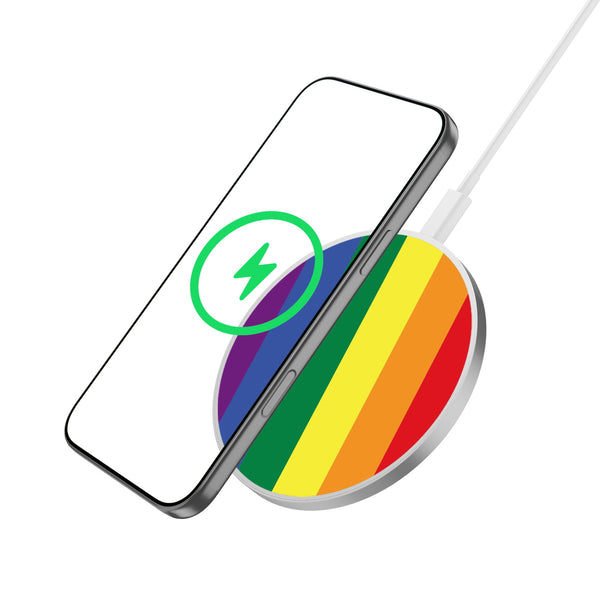 MyBat Design Lab Series Wireless Charging Pad - Silver - Rainbow Stripes - MCGWIRC22SL-459-2.jpg