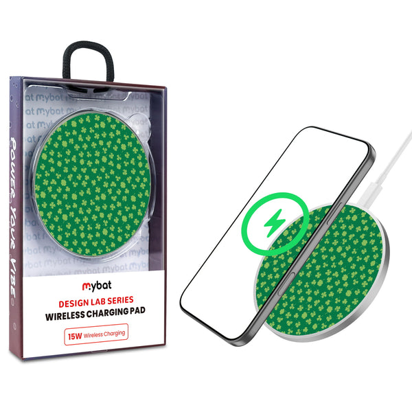 MyBat Design Lab Series Wireless Charging Pad - Silver - Lucky Clover - MCGWIRC22SL-466-1.jpg