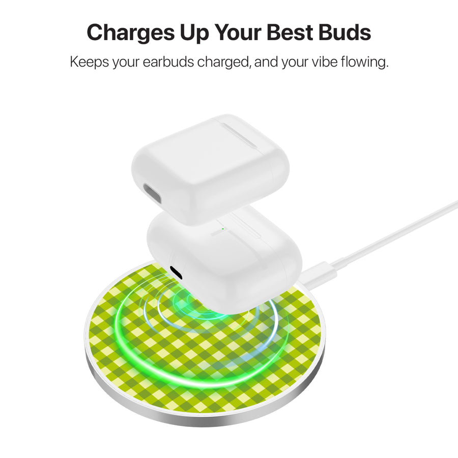 MyBat Design Lab Series Wireless Charging Pad - Silver - Green Gingham - MCGWIRC22SL-476-5.jpg