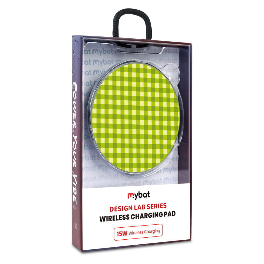 MyBat Design Lab Series Wireless Charging Pad - Silver - Green Gingham - MCGWIRC22SL-476-8.jpg