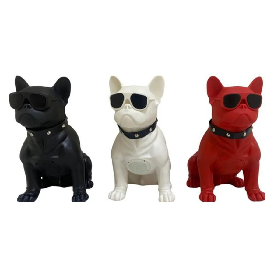 MaxPower Wooof Frenchie Style 13" Tall Dog Speaker With Glasses And Mic - Black - MD561-BK-3.jpg