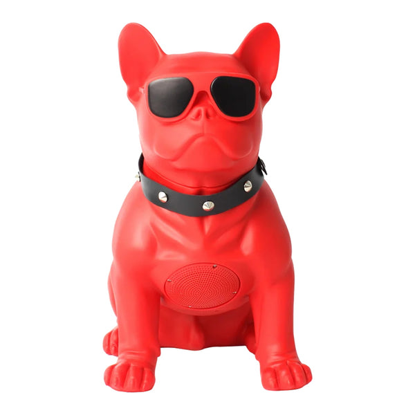MaxPower Wooof Frenchie Style 13" Tall Dog Speaker With Glasses And Mic - Red - MD561-RED-7.jpg