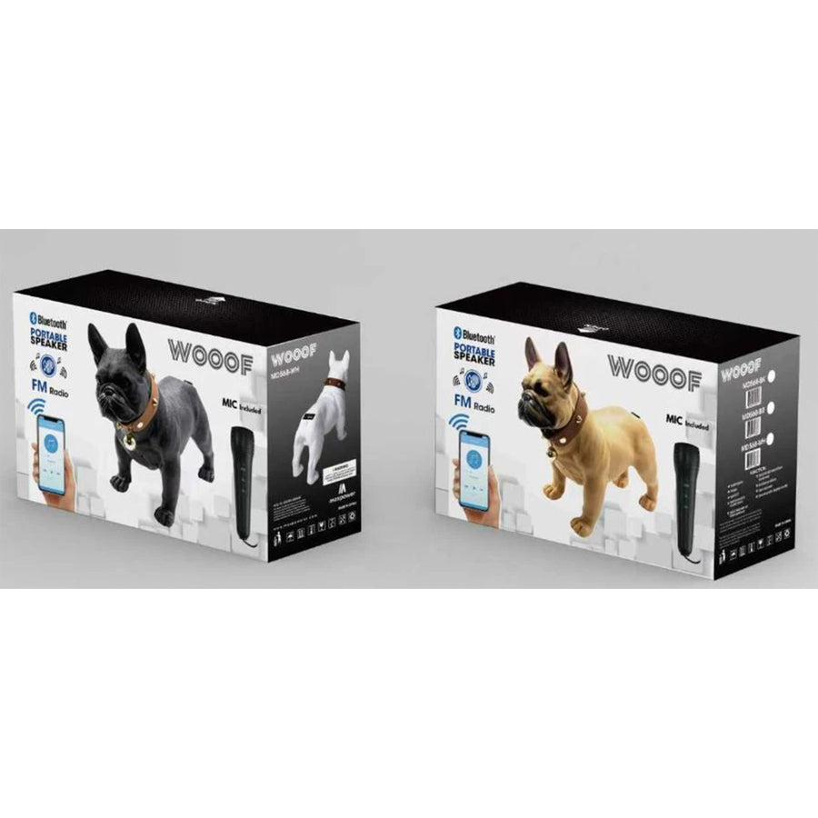 MaxPower Wooof Portable Bluetooth 13" Pug Style Speaker with Mic - White - MD568-WH-7.jpg