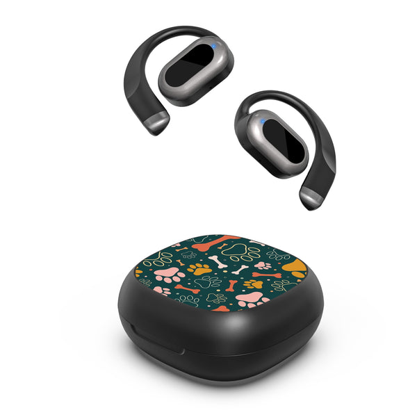 MyBat Design Lab Open-Ear Earbuds - Black - Paw Prints & Bones - MFHSBTST251-003-2.jpg