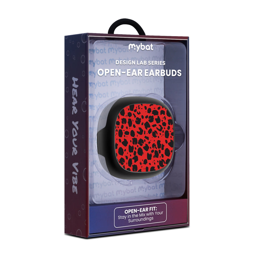 MyBat Design Lab Open-Ear Earbuds - Black - Red Leopard Print - MFHSBTST251-008-10.jpg