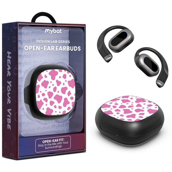 MyBat Design Lab Open-Ear Earbuds - Black - Pink Cow Print - MFHSBTST251-015-1.jpg