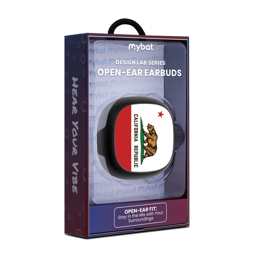 MyBat Design Lab Open-Ear Earbuds - Black - California State Flag - MFHSBTST251-027-10.jpg