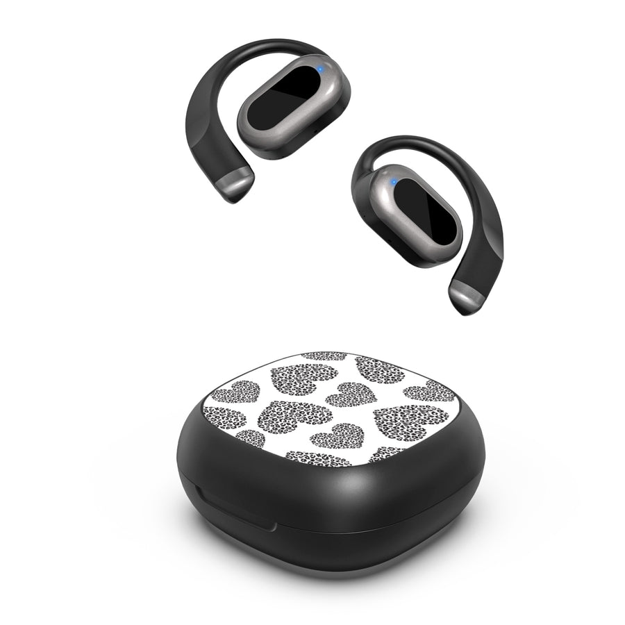MyBat Design Lab Open-Ear Earbuds - Black - Leopard Print Hearts - MFHSBTST251-098-2.jpg
