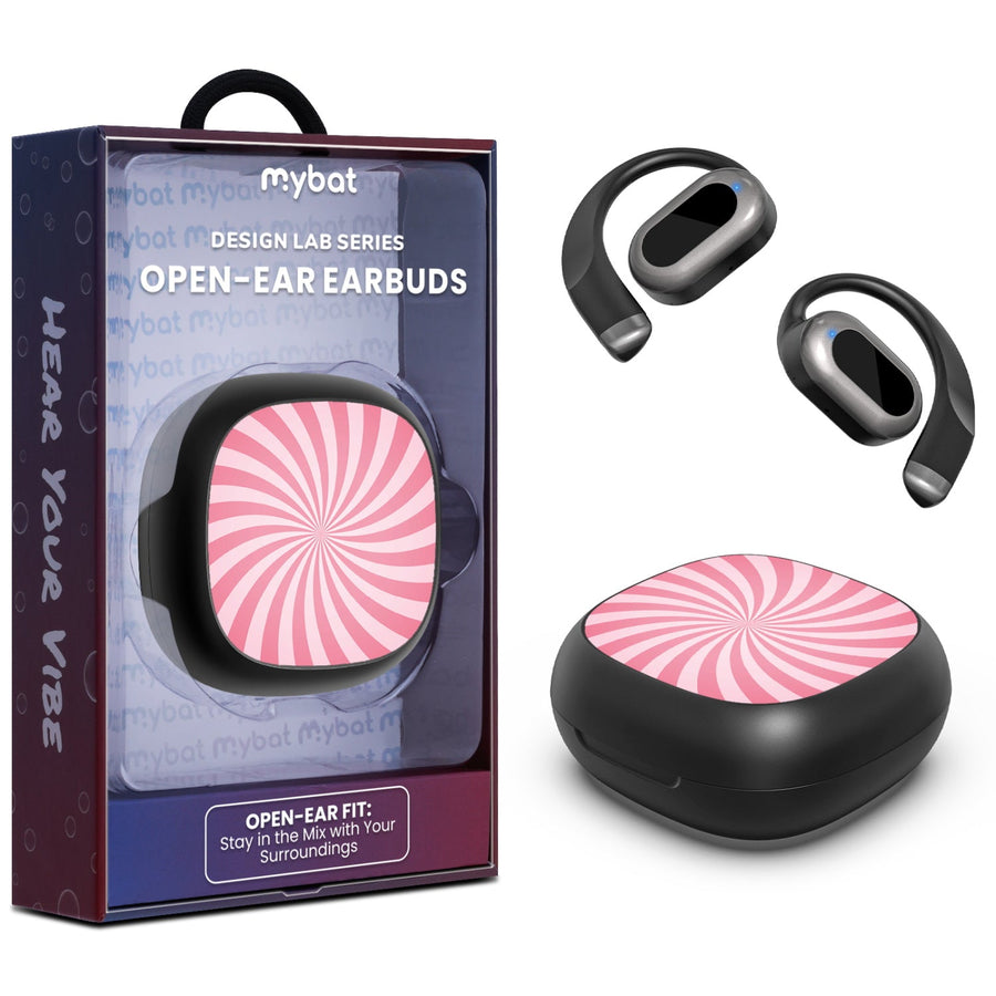 MyBat Design Lab Open-Ear Earbuds - Black - Candy Swirl