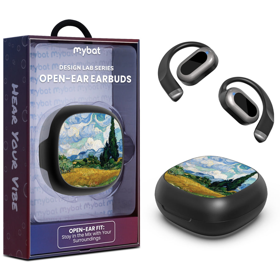 MyBat Design Lab Open-Ear Earbuds - Black - Impressionist Painting - MFHSBTST251-105-1.jpg
