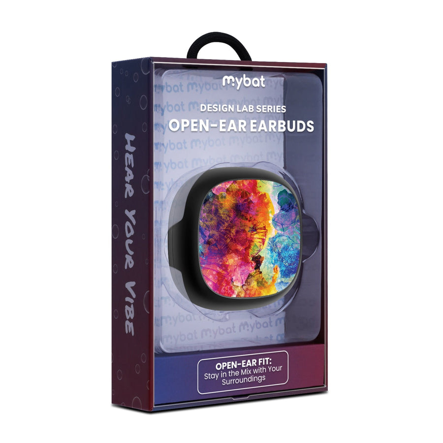 MyBat Design Lab Open-Ear Earbuds - Black - Color Burst