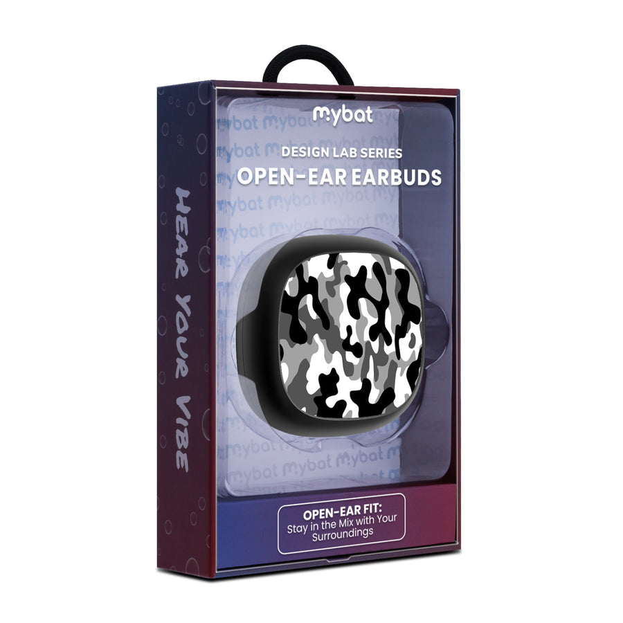 MyBat Design Lab Open-Ear Earbuds - Black - Black & White Camouflage - MFHSBTST251-122-10.jpg