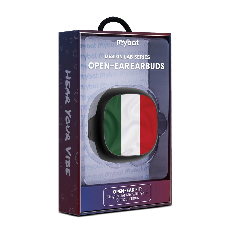 MyBat Design Lab Open-Ear Earbuds - Black - Hungary Flag