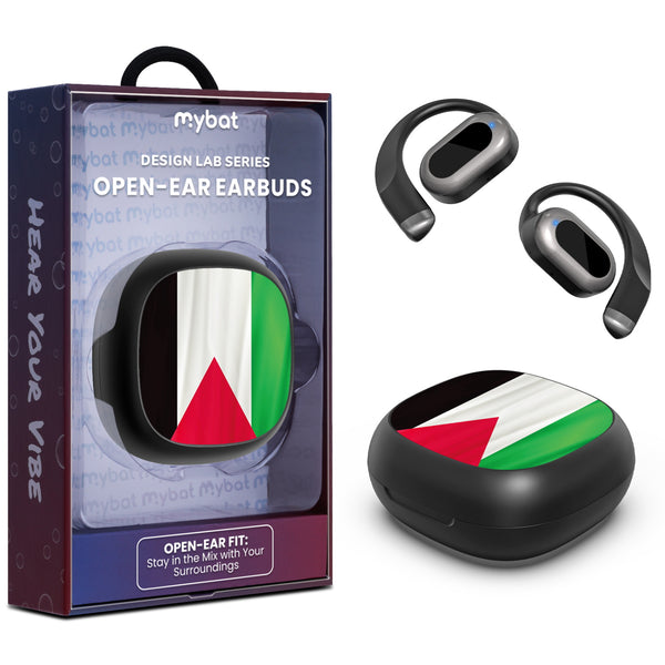 MyBat Design Lab Open-Ear Earbuds - Black - Palestine Flag - MFHSBTST251-306-1.jpg