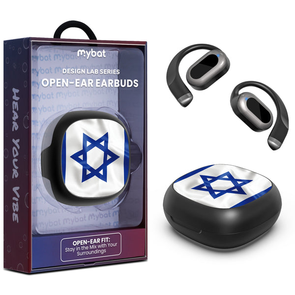 MyBat Design Lab Open-Ear Earbuds - Black - Israel Flag - MFHSBTST251-308-1.jpg