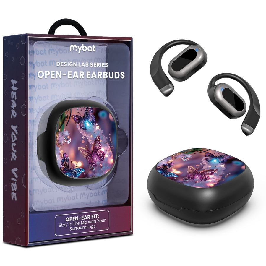 MyBat Design Lab Open-Ear Earbuds - Black - Magical Butterflies - MFHSBTST251-349-1.jpg