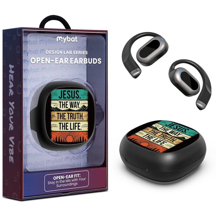 MyBat Design Lab Open-Ear Earbuds - Black - Jesus