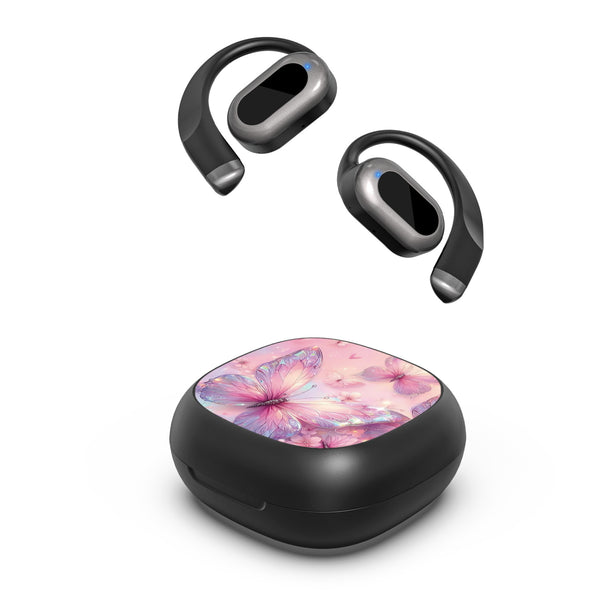MyBat Design Lab Open-Ear Earbuds - Black - Pink Butterflies - MFHSBTST251-361-2.jpg