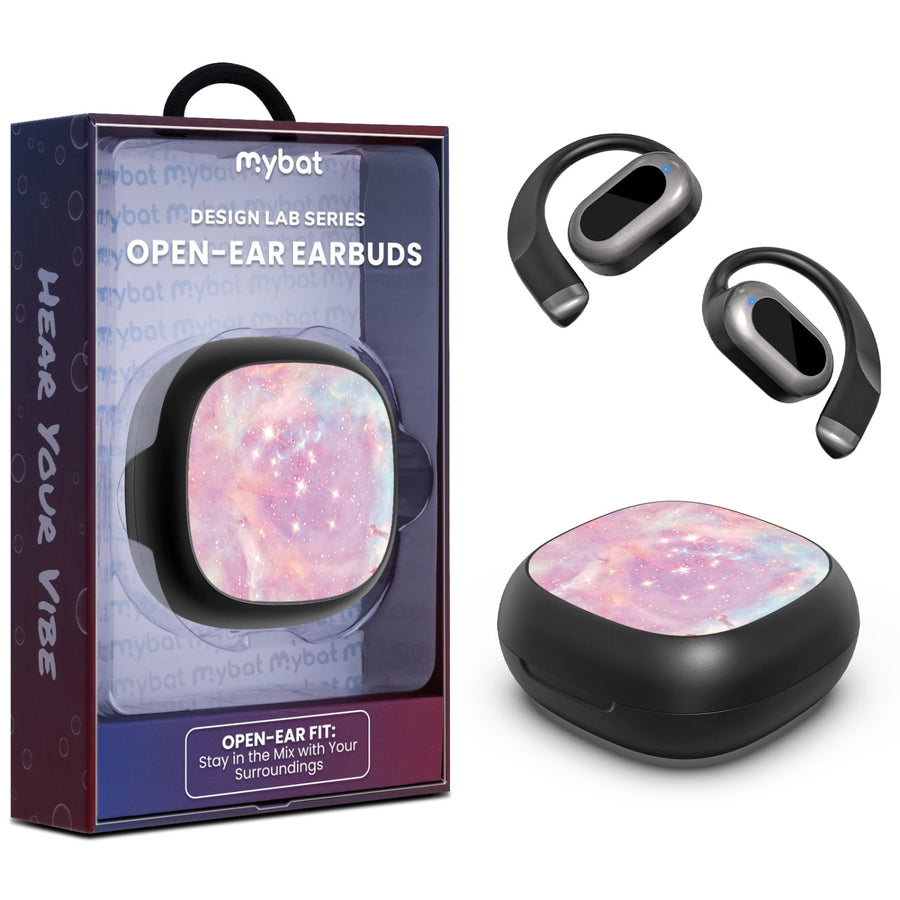MyBat Design Lab Open-Ear Earbuds - Black - Pink Galaxies