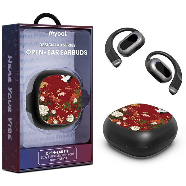 MyBat Design Lab Open-Ear Earbuds - Black - Crane and Koi Fish - MFHSBTST251-391-1.jpg