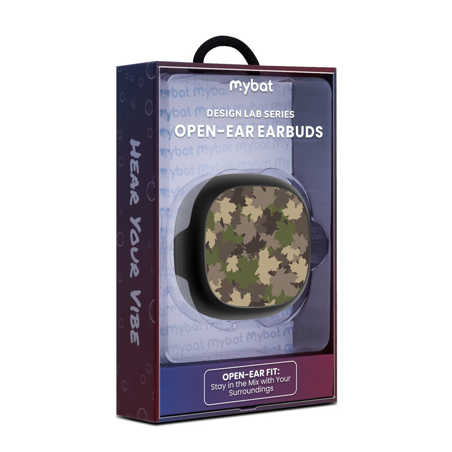 MyBat Design Lab Open-Ear Earbuds - Black - Leaf Camo