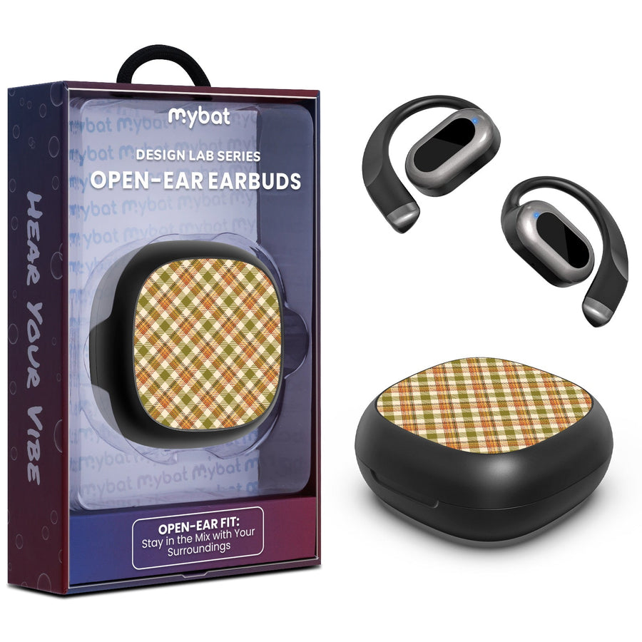 MyBat Design Lab Open-Ear Earbuds - Black - Autumn Tartan