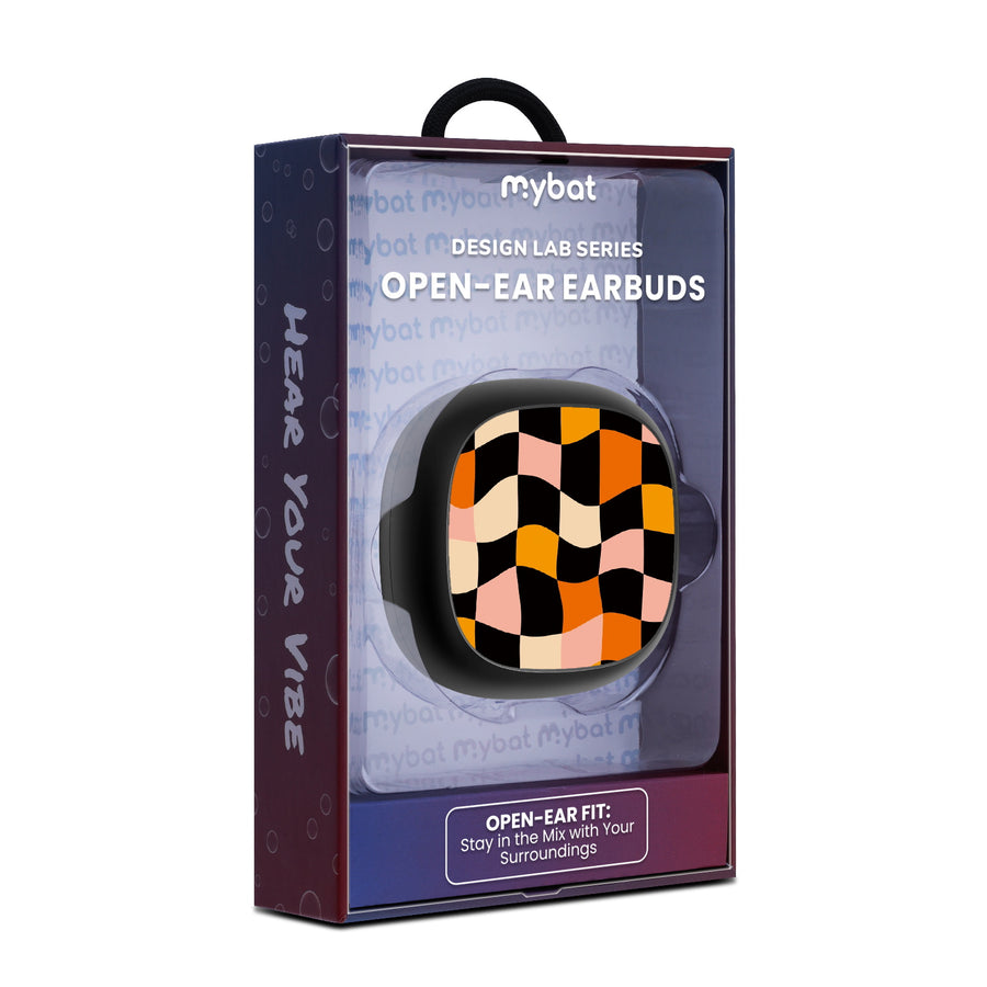 MyBat Design Lab Open-Ear Earbuds - Black - Groovy Check - MFHSBTST251-448-10.jpg