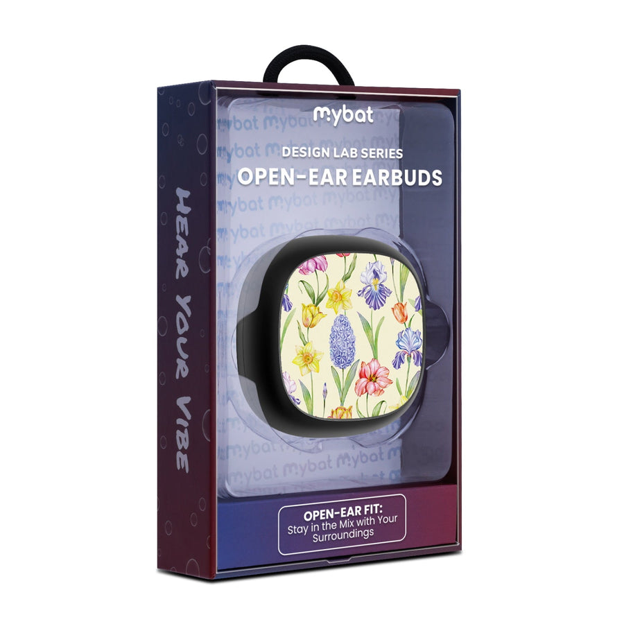 MyBat Design Lab Open-Ear Earbuds - Black - Spring Has Sprung