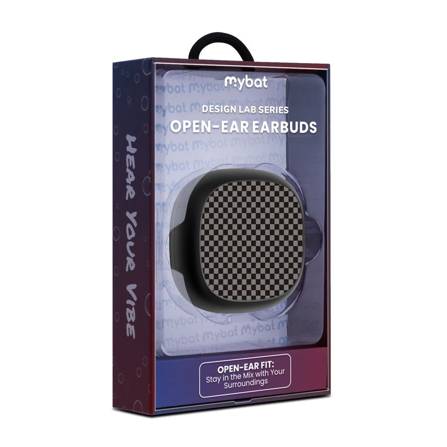 MyBat Design Lab Open-Ear Earbuds - Black - Tuxedo Check - MFHSBTST251-477-10.jpg