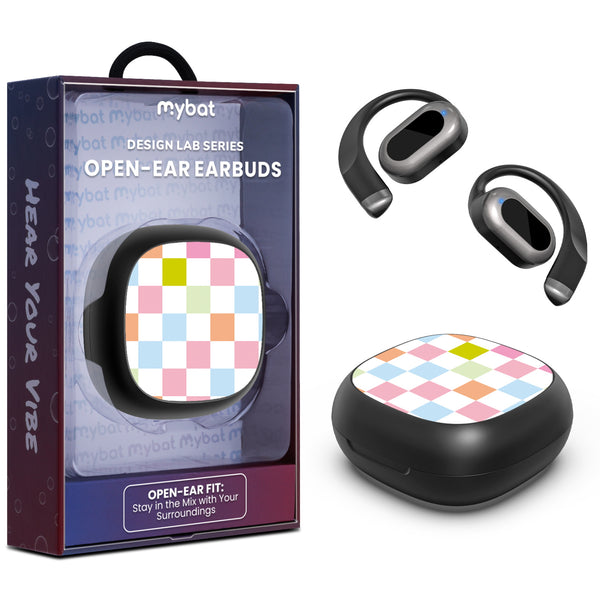 MyBat Design Lab Open-Ear Earbuds - Black - Pastel Check - MFHSBTST251-480-1.jpg