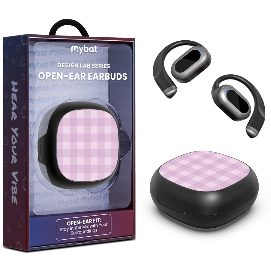 MyBat Design Lab Open-Ear Earbuds - Black - Purple Plaid - MFHSBTST251-483-1.jpg