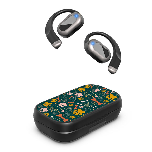 MyBat Design Lab Open-Ear Earbuds XL - Black - Paw Prints & Bones - MFHSBTST271-003-2.jpg