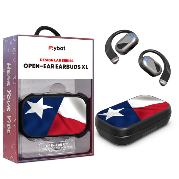 MyBat Design Lab Open-Ear Earbuds XL - Black - Texas State Flag - MFHSBTST271-026-1.jpg