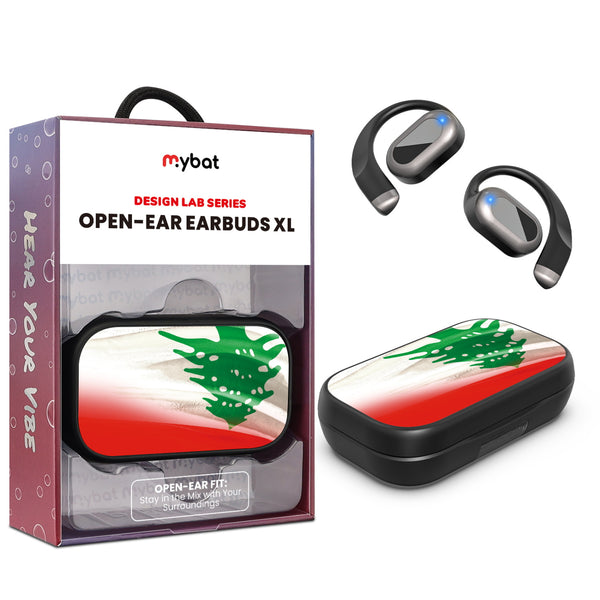 MyBat Design Lab Open-Ear Earbuds XL - Black - Lebanese Flag - MFHSBTST271-033-1.jpg