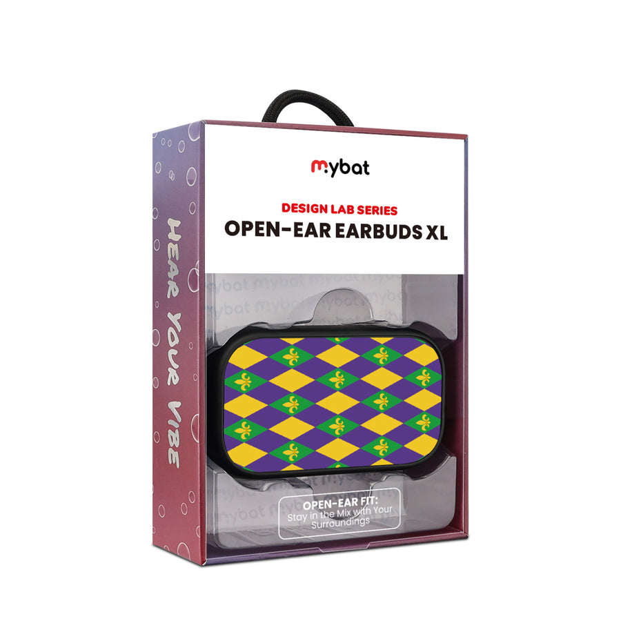 MyBat Design Lab Open-Ear Earbuds XL - Black - Mardi Gras - MFHSBTST271-057-10.jpg