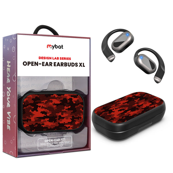 MyBat Design Lab Open-Ear Earbuds XL - Black - Red Digital Camouflage - MFHSBTST271-086-1.jpg