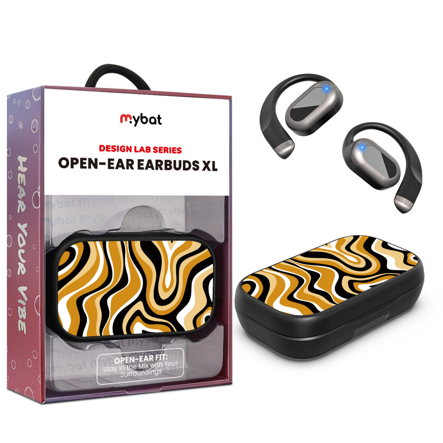 MyBat Design Lab Open-Ear Earbuds XL - Black - Groovy Golden Swirls - MFHSBTST271-093-1.jpg