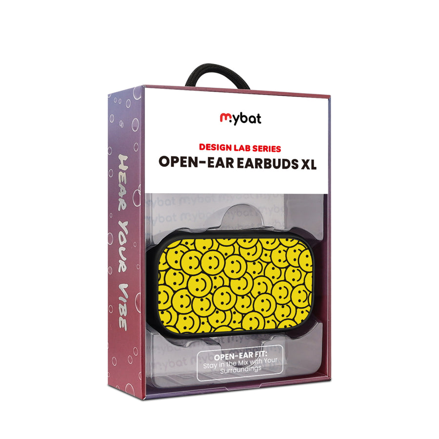 MyBat Design Lab Open-Ear Earbuds XL - Black - Smiley Faces - MFHSBTST271-097-10.jpg