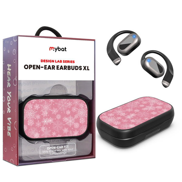 MyBat Design Lab Open-Ear Earbuds XL - Black - Pink Snowflakes - MFHSBTST271-282-1.jpg