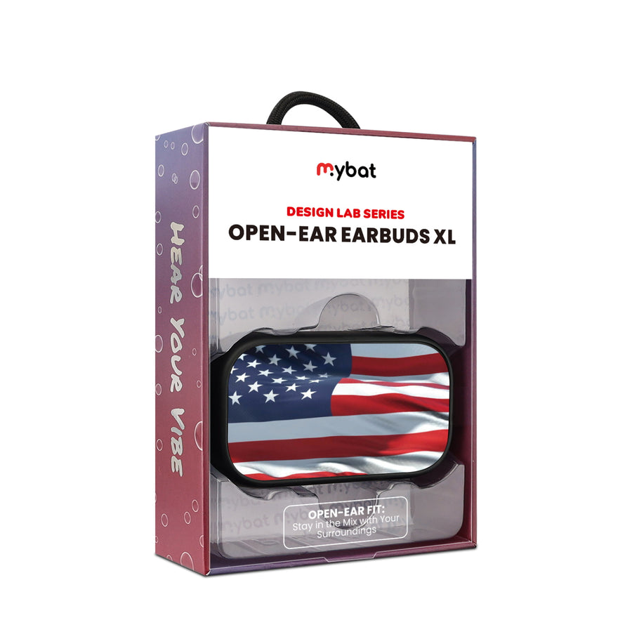 MyBat Design Lab Open-Ear Earbuds XL - Black - Waving USA FLag - MFHSBTST271-367-10.jpg
