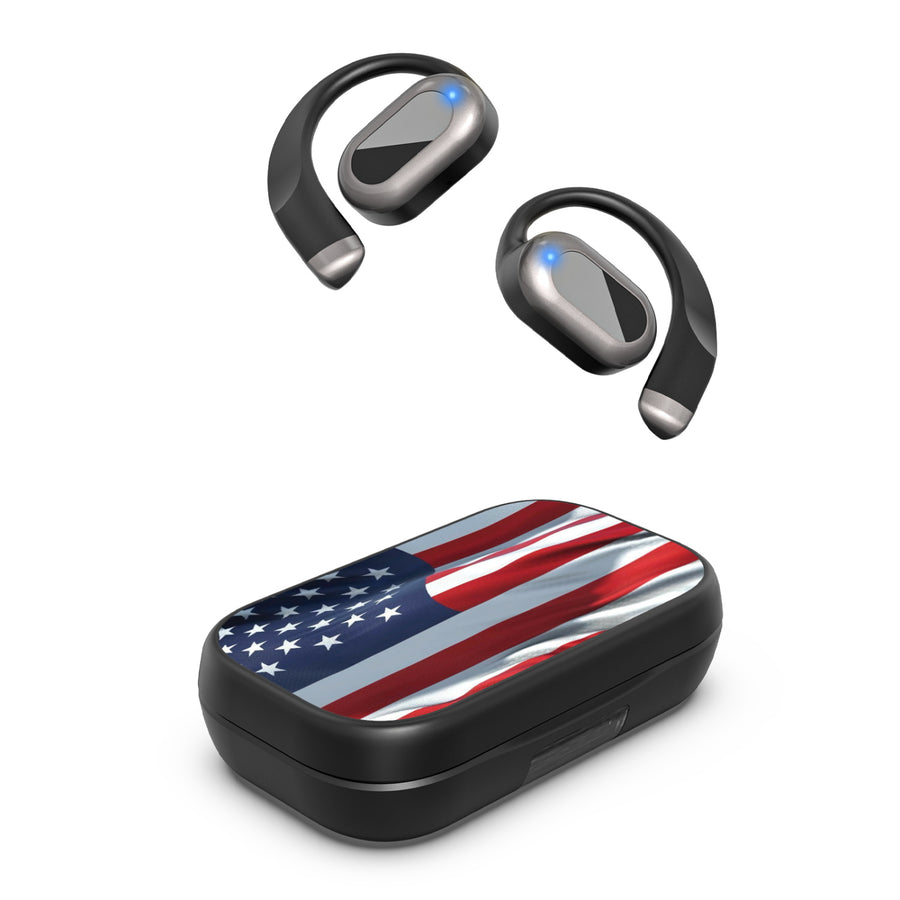 MyBat Design Lab Open-Ear Earbuds XL - Black - Waving USA FLag - MFHSBTST271-367-2.jpg