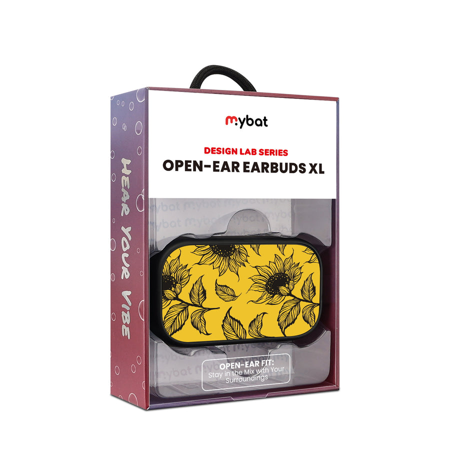 MyBat Design Lab Open-Ear Earbuds XL - Black - Golden Sunflowers - MFHSBTST271-444-10.jpg
