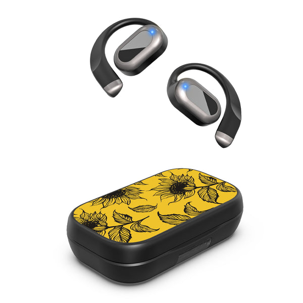 MyBat Design Lab Open-Ear Earbuds XL - Black - Golden Sunflowers - MFHSBTST271-444-2.jpg