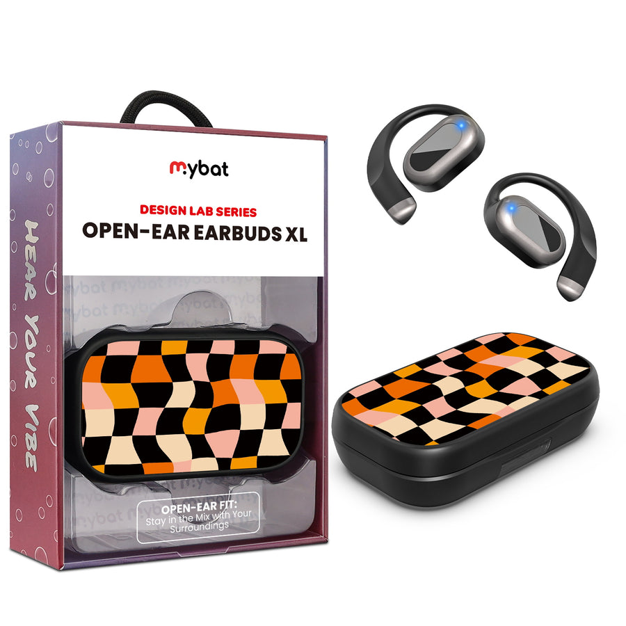 MyBat Design Lab Open-Ear Earbuds XL - Black - Groovy Check - MFHSBTST271-448-1.jpg