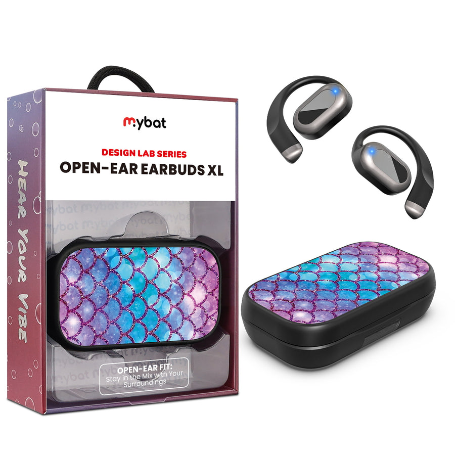 MyBat Design Lab Open-Ear Earbuds XL - Black - Mermaid Scales - MFHSBTST271-458-1.jpg