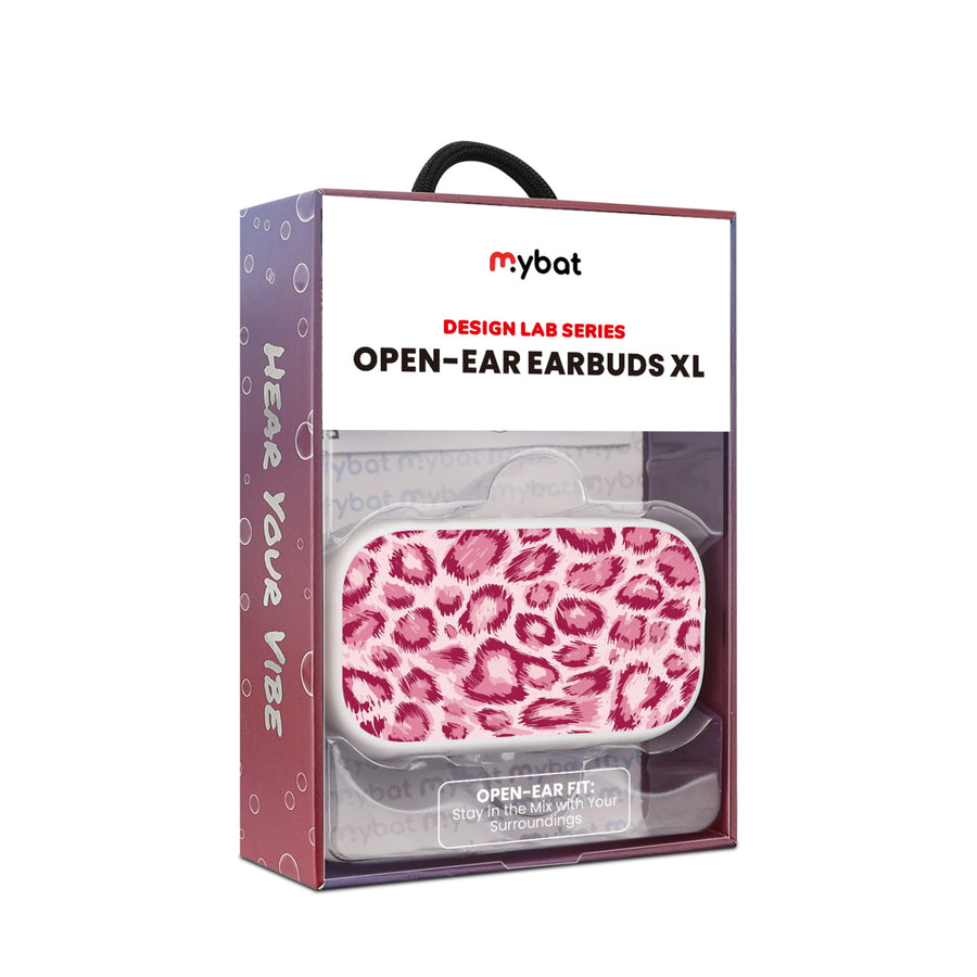 MyBat Design Lab Open-Ear Earbuds XL - White - Pink Leopard Print - MFHSBTST272-007-10.jpg