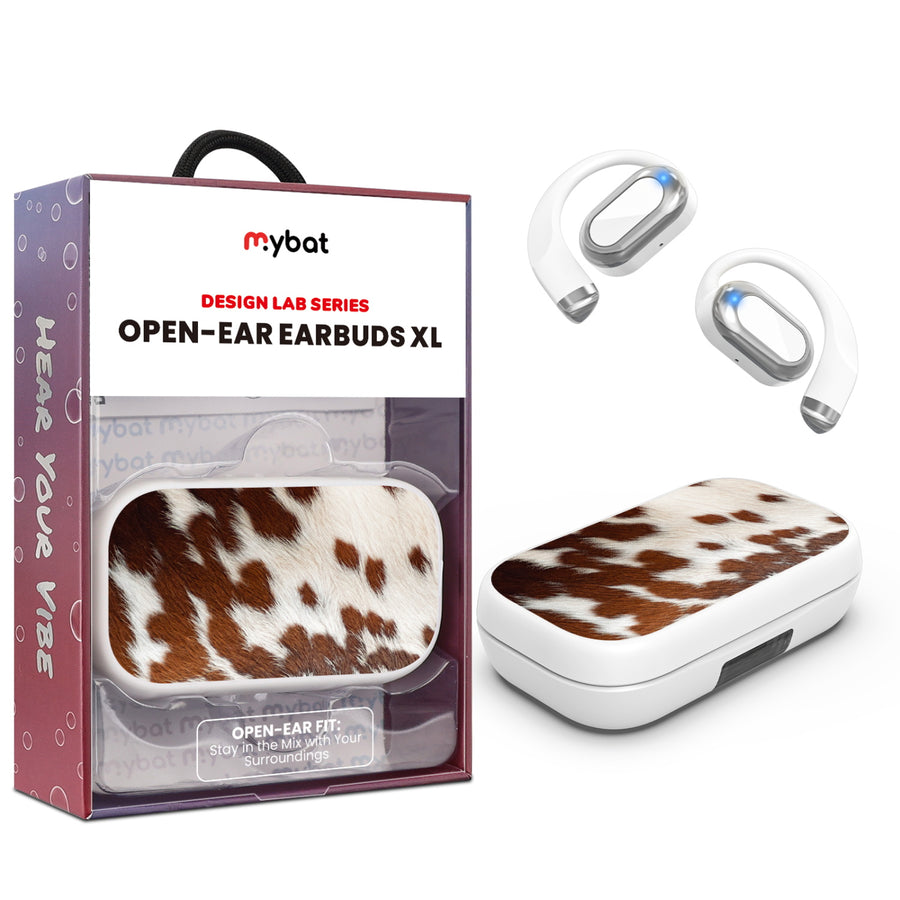 MyBat Design Lab Open-Ear Earbuds XL - White - Cow Fur - MFHSBTST272-013-1.jpg