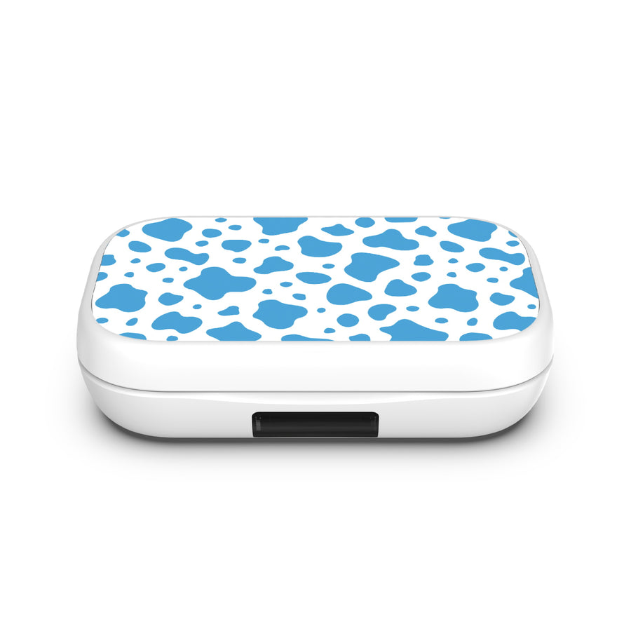 MyBat Design Lab Open-Ear Earbuds XL - White - Blue Cow Print - MFHSBTST272-016-4.jpg