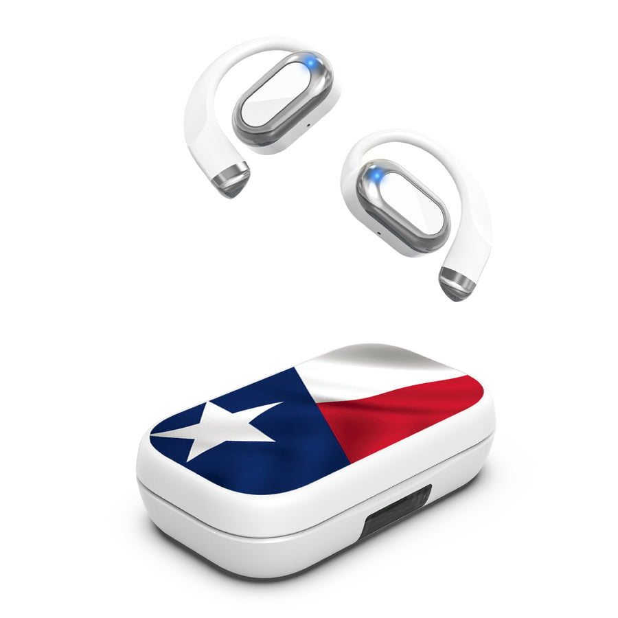 MyBat Design Lab Open-Ear Earbuds XL - White - Texas State Flag - MFHSBTST272-026-2.jpg